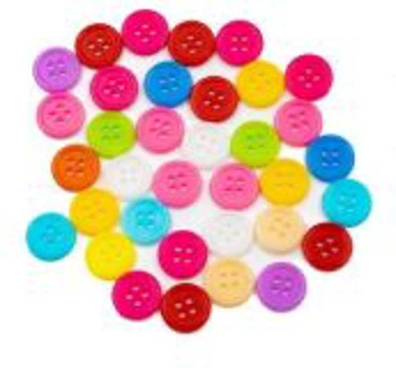 Accesorii creatie - nasturi plastic, diverse culori, 15mm, set 35 buc, Colorarte