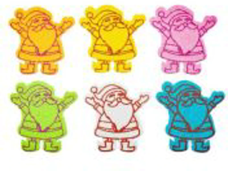 Accesorii creatie - Mos Craciun, sticker gumat cu sclipici, set 6 buc, diverse culori, Colorarte