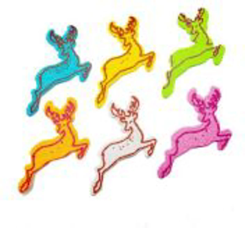 Accesorii creatie - Ren Craciun, sticker gumat cu sclipici, set 6 buc, diverse culori, Colorarte