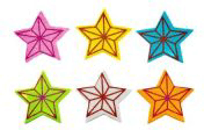 Accesorii creatie - Stelute Craciun, sticker gumat cu sclipici, set 6 buc, diverse culori, Colorarte