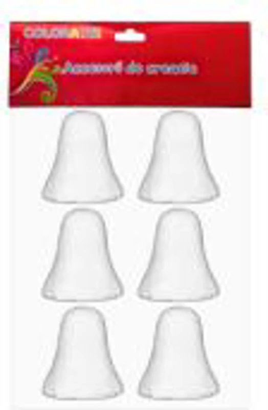 Accesorii creatie - polistiren - clopotel, alb, 5cm, set 6 buc, Colorarte, MY19