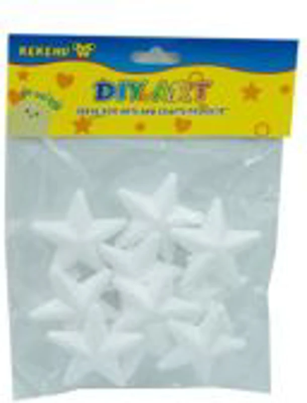 Accesorii creatie - polistiren - stea, alb, 5cm, set 10 buc, Colorarte