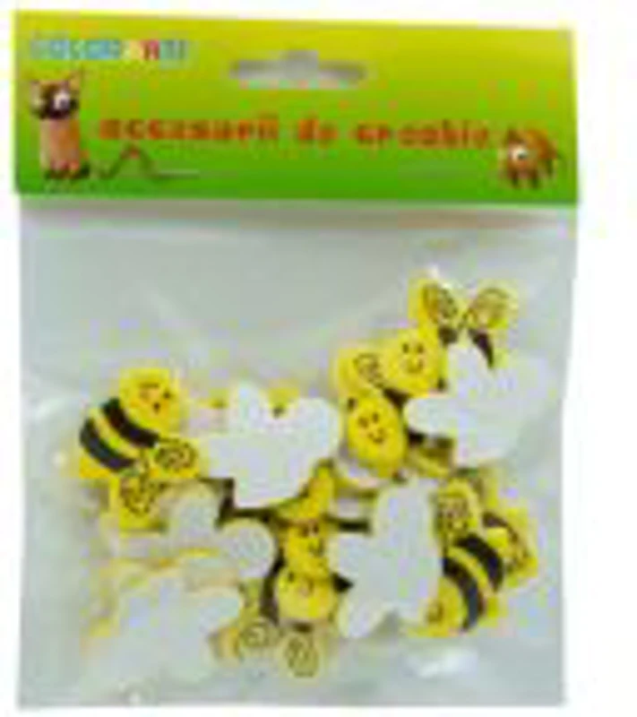 Accesorii creatie - albina, sticker gumat, set 32 buc, Colorarte