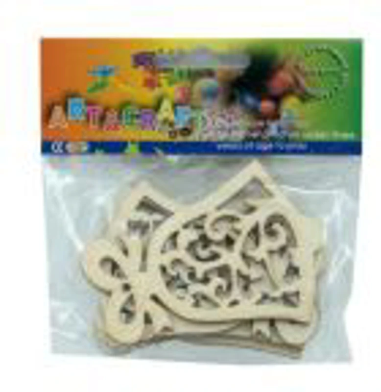 Accesorii creatie - lemn decupat - clopotel cu fundita, set 6 buc, Colorarte, FS-MF