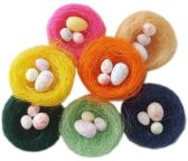 Accesorii creatie - sisal, cuib, cu 2 oua, Colorarte