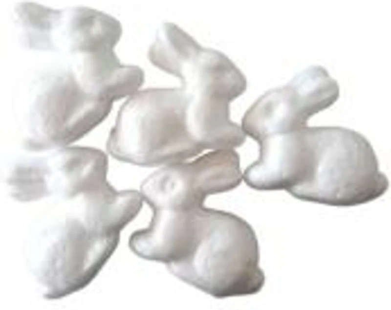 Accesorii creatie Colorarte polistiren, iepure, 6cm, 5 bucati/set