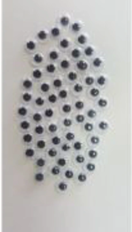 Accesorii creatie - ochisori mici plastic, negru, 6mm, set 130 buc, Colorarte