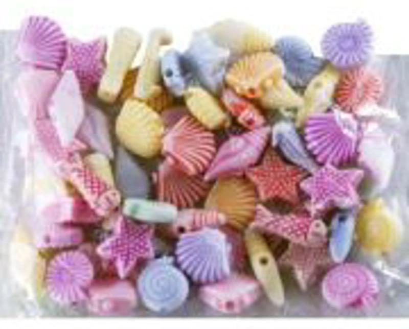 Accesorii creatie - margele fructe de mare plastic, set 60 buc, Colorarte