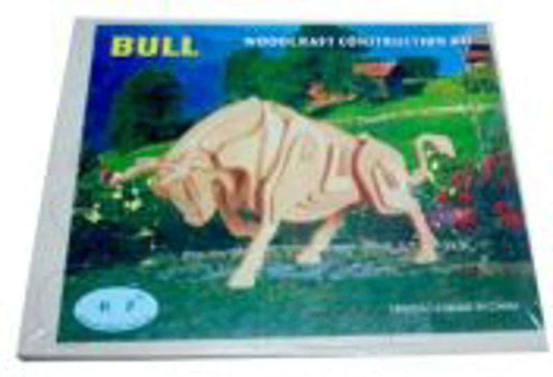Puzzle lemn 3D - Taur, 2 foi, Colorarte, M002A-2