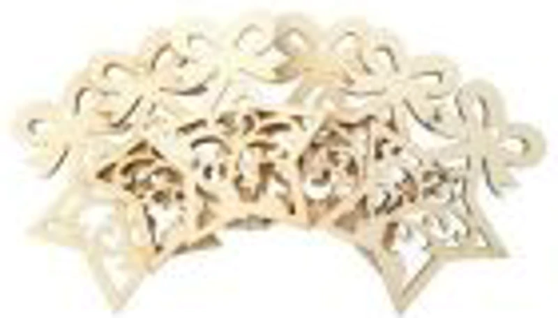 Accesorii creatie - lemn decupat - stea cu lumanare, set 6 buc, Colorarte, FS-MF