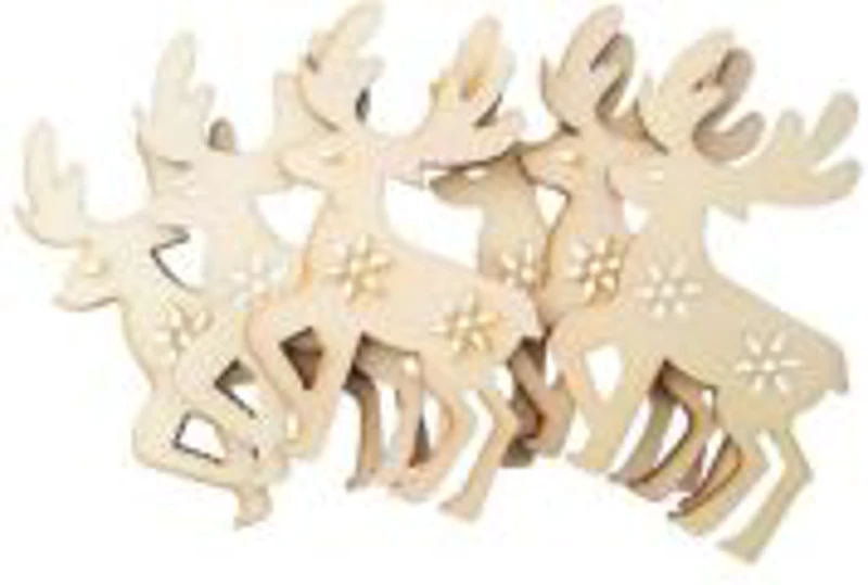 Accesorii creatie - lemn decupat - reni, set 6 buc, Colorarte, FS-MF