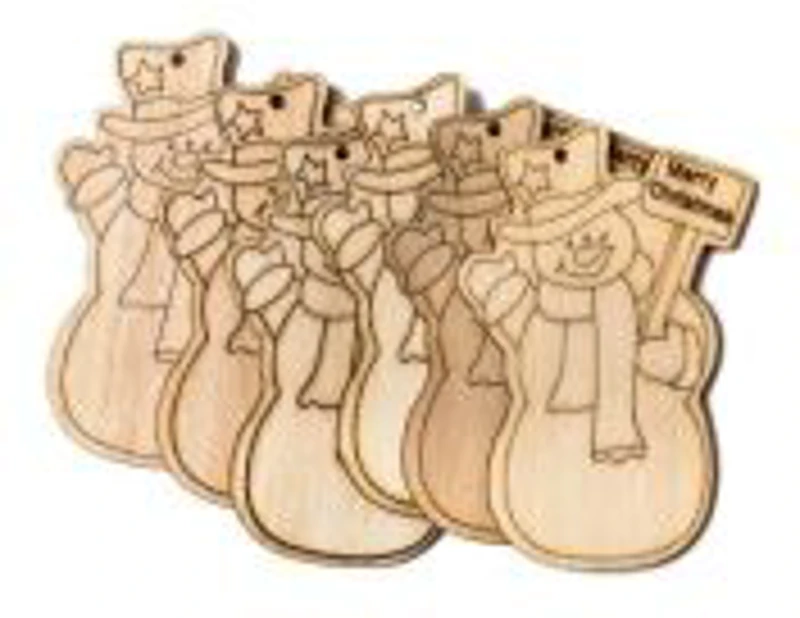 Accesorii creatie - lemn decupat - Om de zapada, set 6 buc, Colorarte, FS-M2