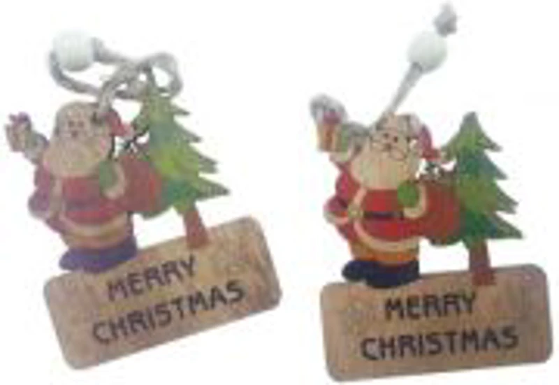Accesorii creatie - lemn cu sfoara - Mos Craciun cu bradut, set 2 buc, Colorarte