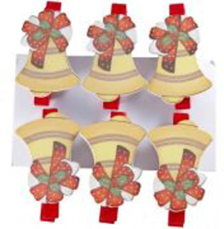 Accesorii creatie - lemn - carlig clopotel, colorat, 3.5cm, set 6 buc, Colorarte