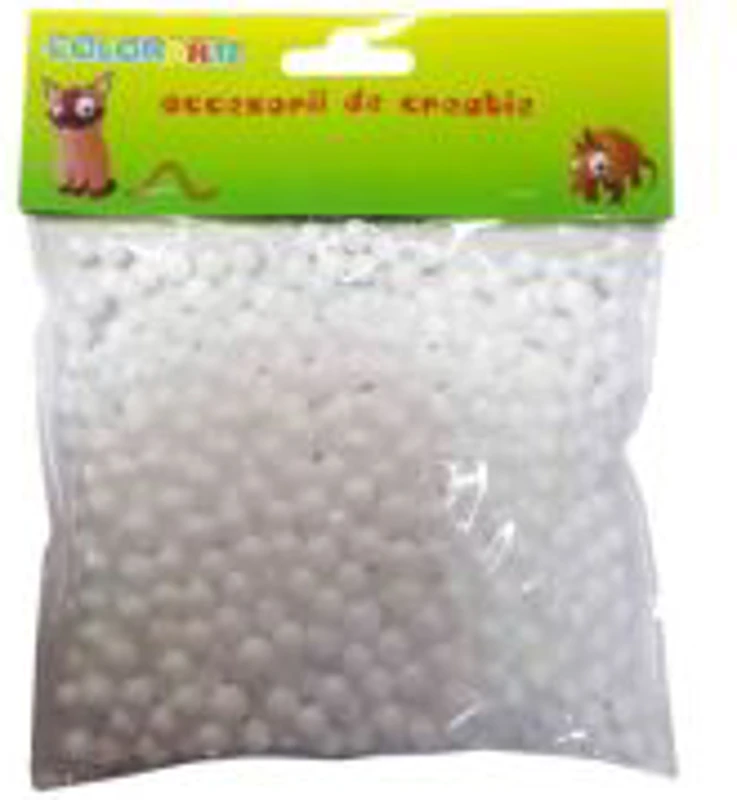 Accesorii creatie - polistiren - bile, alb, 0.5cm, Colorarte, 23166
