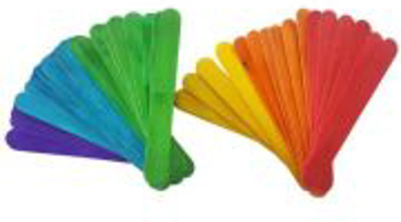 Accesorii creatie - lemn - betisoare late, diverse culori, 2x14.5cm, set 50 buc, Colorarte