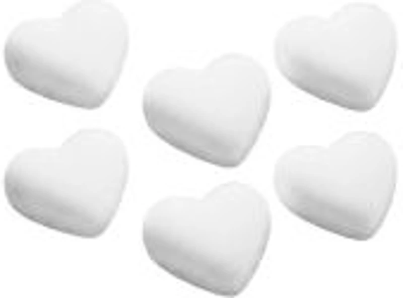 Accesorii creatie - polistiren - inima, alb, set 6 buc, Colorarte