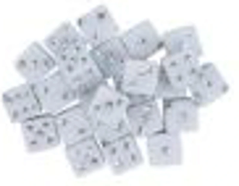 Accesorii creatie - zaruri plastic, alb, 5mm, set 50 buc, Colorarte