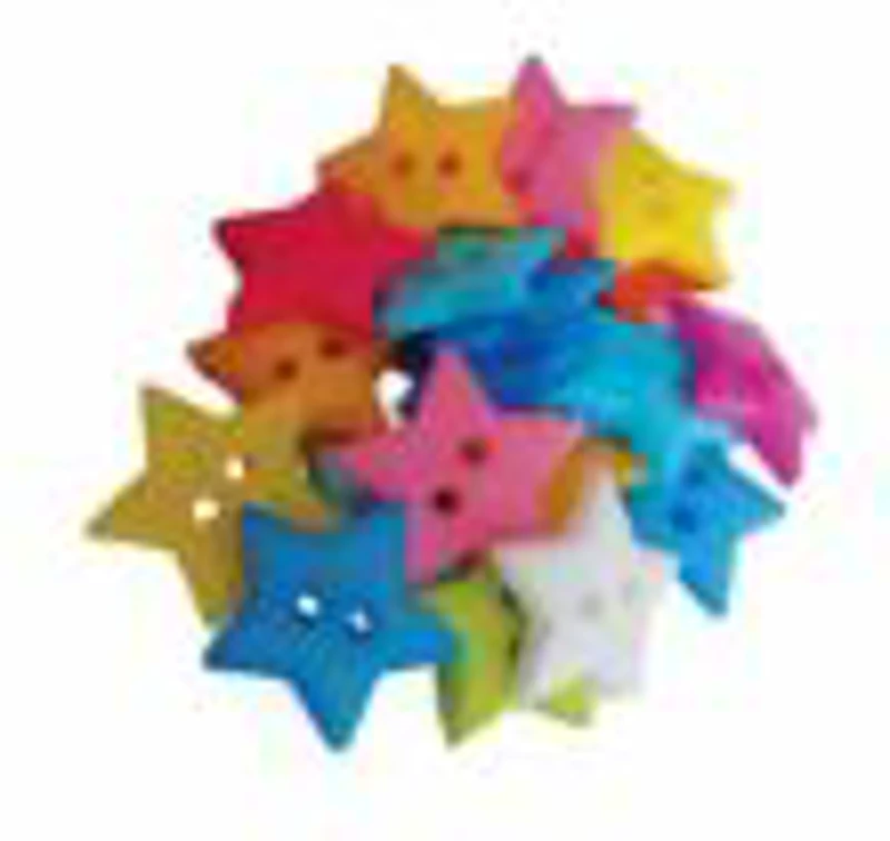 Accesorii creatie - nasturi stelute plastic, diverse culori, 20mm, set 20 buc, Colorarte