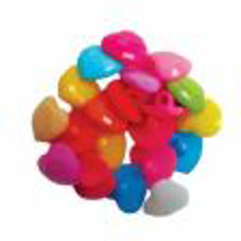 Accesorii creatie - nasturi inimi plastic, diverse culori, 12mm, set 15-20 buc, Colorarte