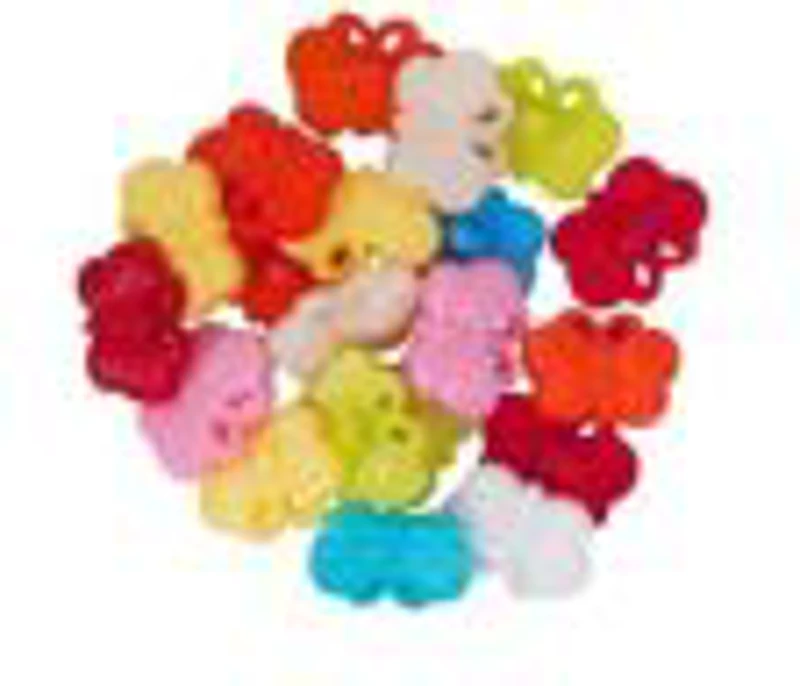 Accesorii creatie - nasturi fluture plastic, diverse culori, 10mm, set 20 buc, Colorarte