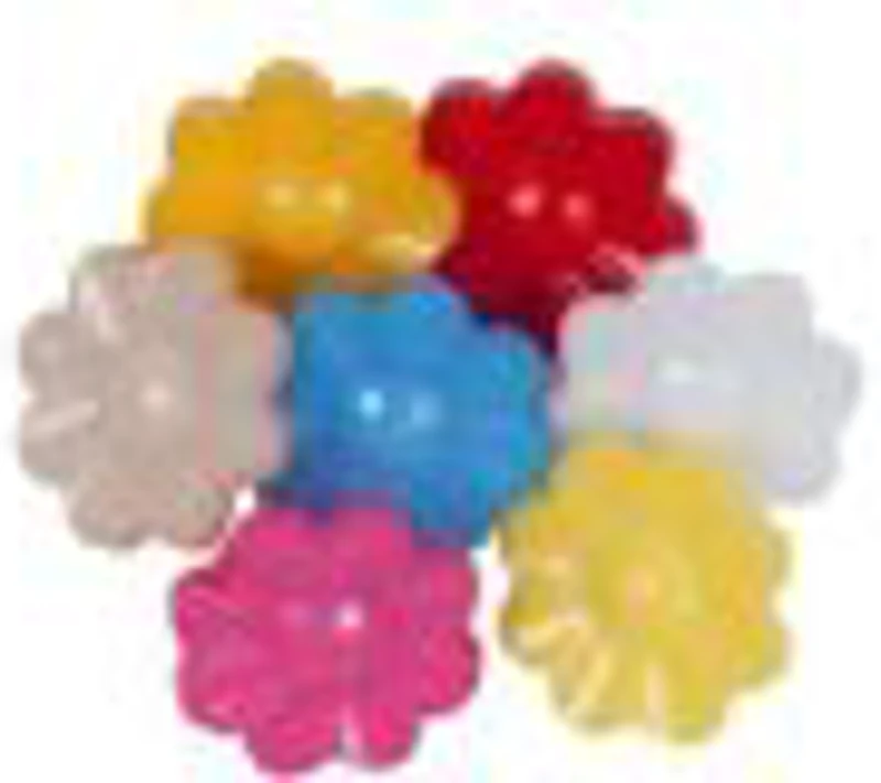 Accesorii creatie - nasturi floare plastic, diverse culori, 15mm, set 18 buc, Colorarte