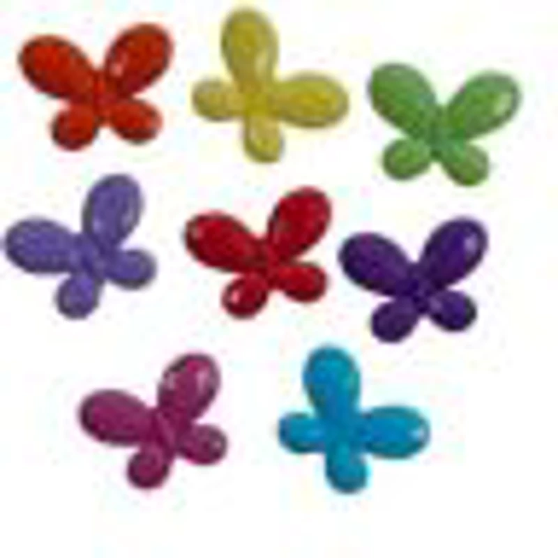 Accesorii creatie - fluture plastic, diverse culori, 30mm, set 10 buc, Colorarte