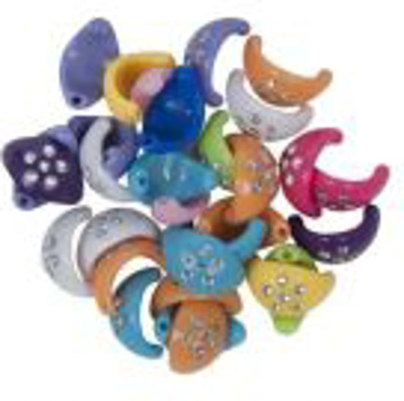 Accesorii creatie - cercelusi plastic, diverse culori, 15mm, set 40 buc, Colorarte