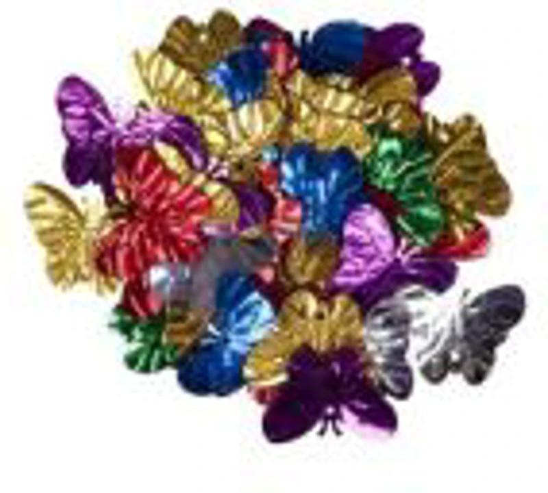 Accesorii creatie - fluturi metal, cu sclipici, set 10-14g, Colorarte
