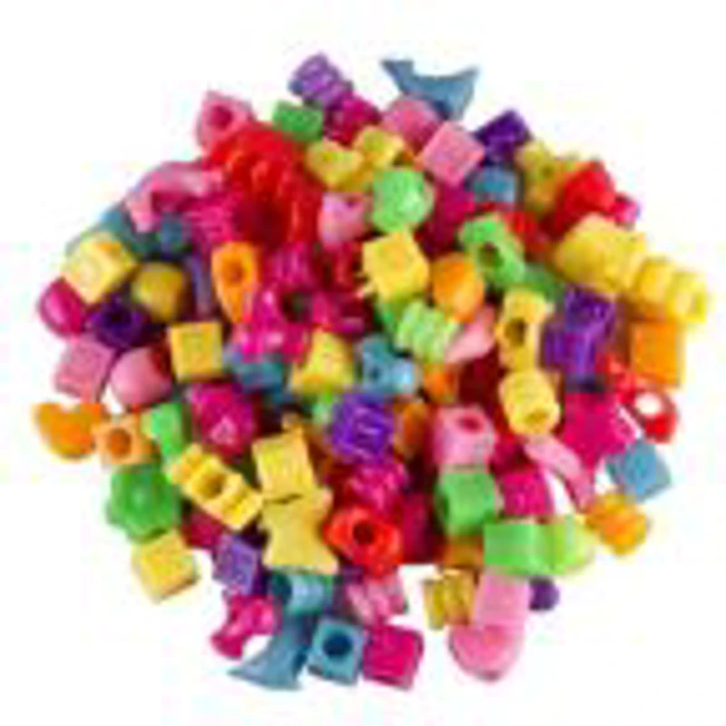 Accesorii creatie - margele plastic, diverse modele, didactic, 50g, set 150-250 buc, Colorarte