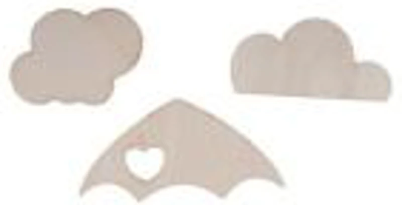 Accesorii creatie - lemn - mixt nori / umbrela, set 20 buc, Colorarte