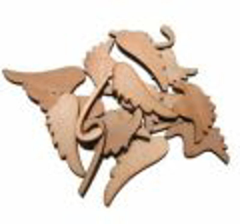 Accesorii creatie - lemn - mixt aripi ingeri + bastonase, set 20 buc, Colorarte