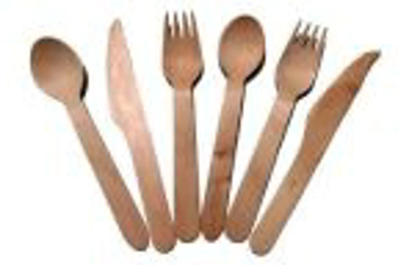 Accesorii creatie - lemn - tacamuri (2 linguri, 2 furculite, 2 cutite), natur, set 6 buc, Colorarte