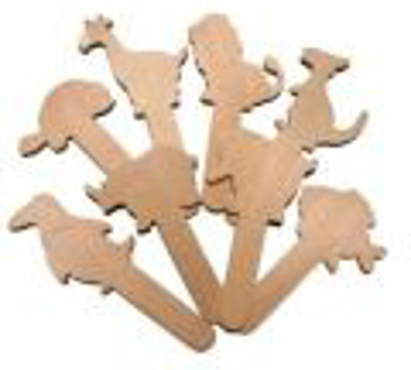Accesorii creatie - lemn - mixt animal salbatic, set 8 buc, Colorarte