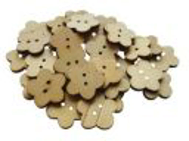 Accesorii creatie - lemn - nasturi floare, set 20-22g, Colorarte