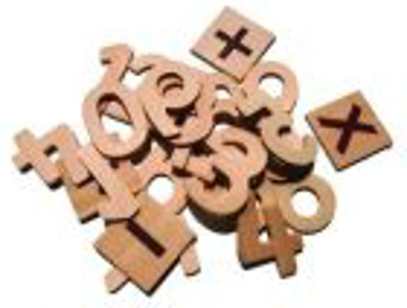 Accesorii creatie - lemn - cifra, 2.4x4.5cm, set 25 buc, Colorarte