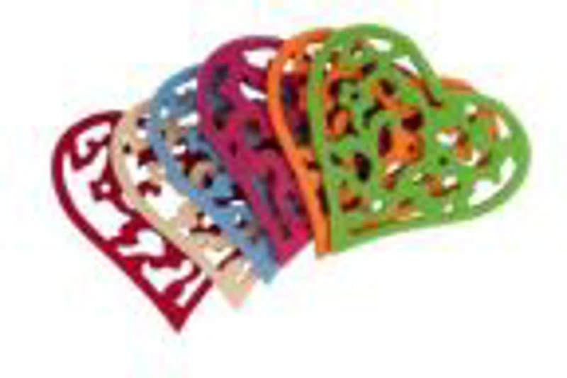 Accesorii creatie - inima fetru, set 6 buc, Colorarte