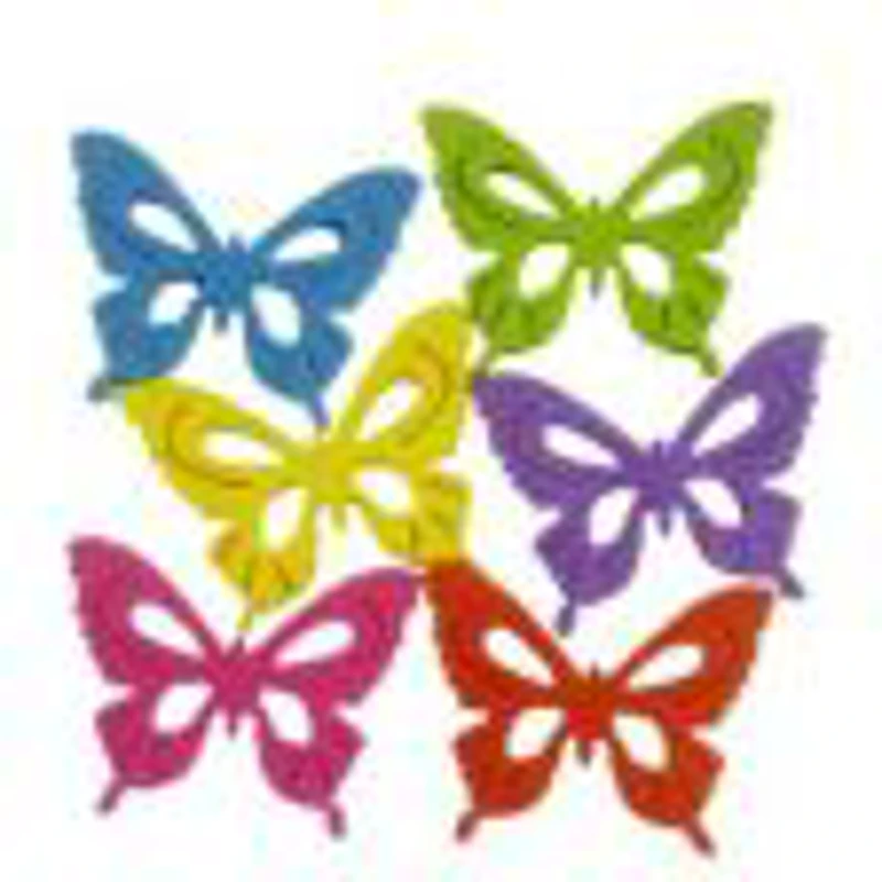 Accesorii creatie - fluture fetru, set 5-6 buc, Colorarte