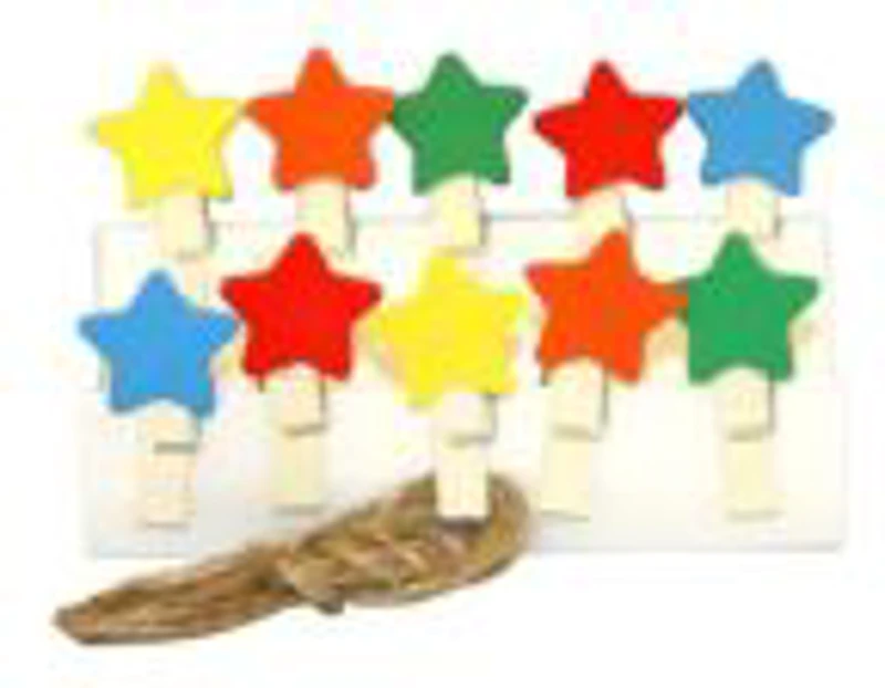 Accesorii creatie - lemn - carlig stelute, set 10 buc, Colorarte