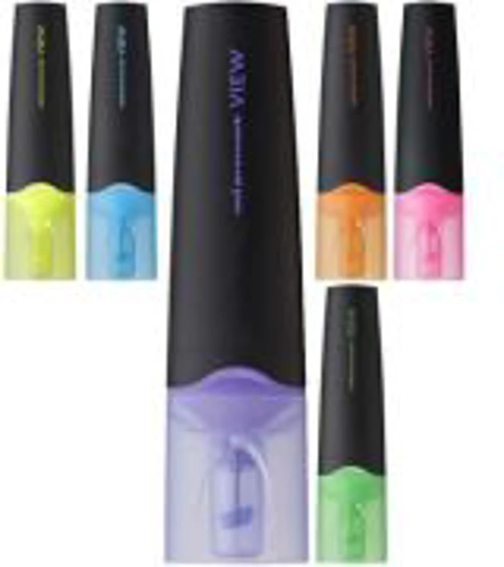 Textmarker UNI Promark View USP-200, varf tesit rotativ transparent, 1-5.2mm, diverse culori fluorescente