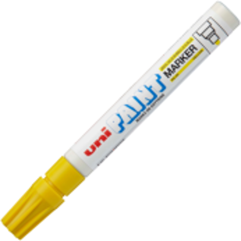 Marker cu vopsea UNI PX-20, varf rotund, 2. 2-2. 8mm, galben