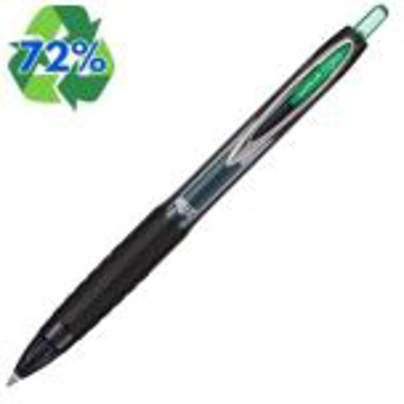 Pix cu gel Uni-ball Signo UMN-207E, 0. 7mm, cu mecanism, 72% din materiale reciclate, grip cauciucat, scris diverse culori, verde