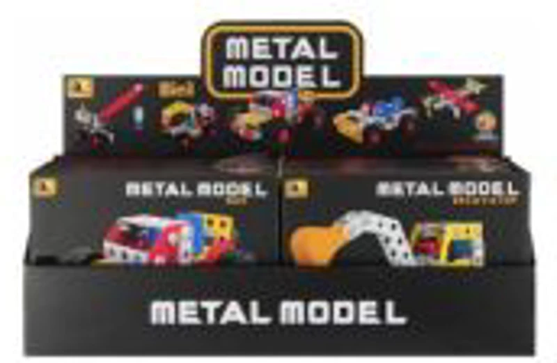 Joc constructie vehicule din metal MegaCreative 567506, 18x14x3cm, diverse modele, +6ani