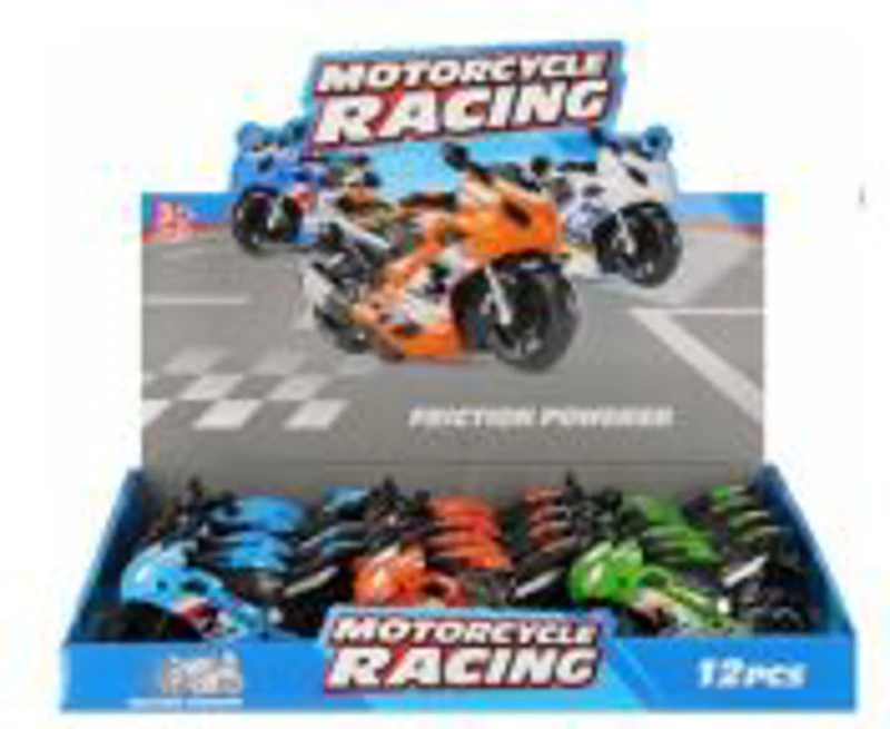Jucarie motocicleta 14cm MegaCreative 569322, 3 culori, 38x9x33cm, 12 buc/display, +3ani