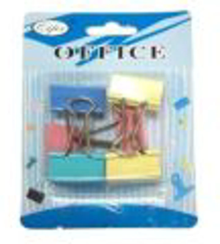 Clipsuri metalice Office Cover 5026, 25mm, diverse culori, blister 6 buc