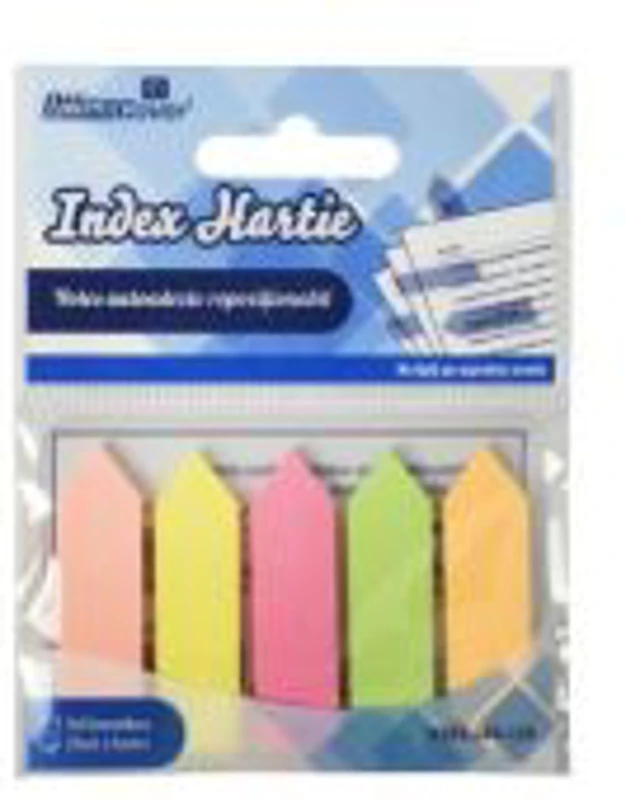 Notes adeziv index Office Cover JP45-120, 125 coli, 12x44mm, hartie, 5 culori neon, varf sageata