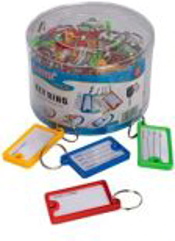 Etichete dreptunghiulare pentru chei Office Cover, plastic, diverse culori, set 36 buc