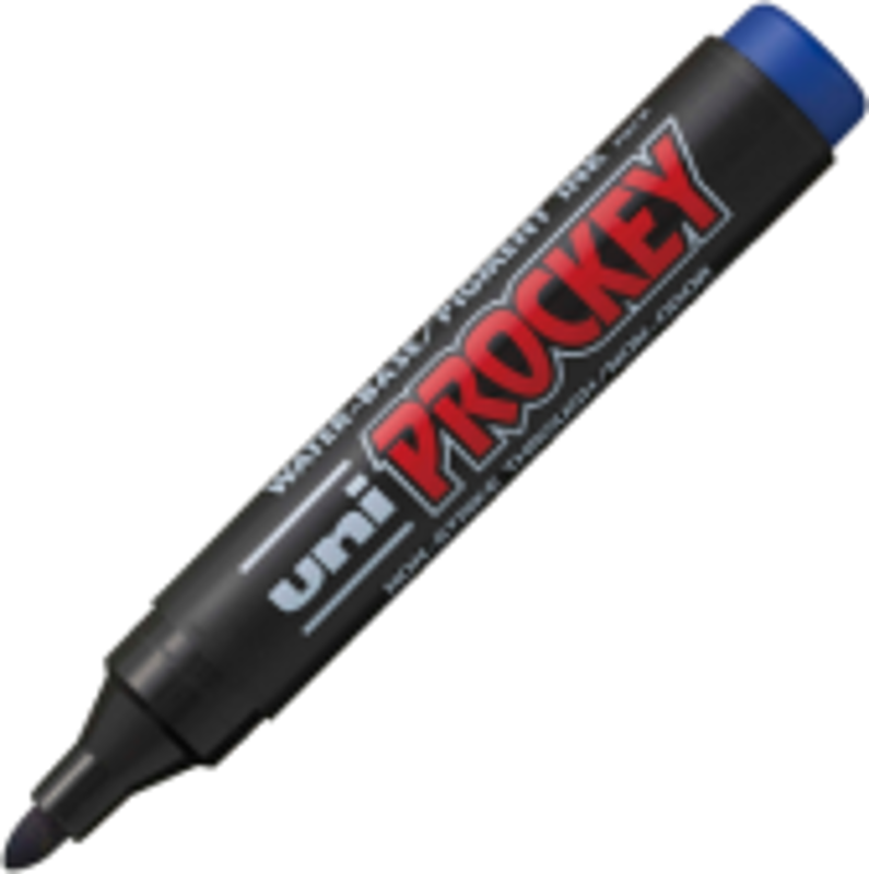 Marker permanent UNI Prokey PM-122, varf rotund, 1. 8-2. 2mm, albastru