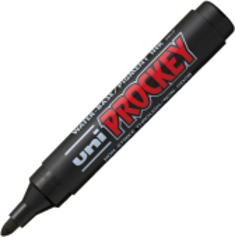 Marker permanent UNI Prokey PM-122, varf rotund, 1. 8-2. 2mm, negru