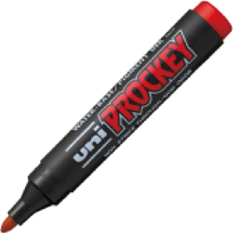 Marker permanent UNI Prokey PM-122, varf rotund, 1. 8-2. 2mm, rosu